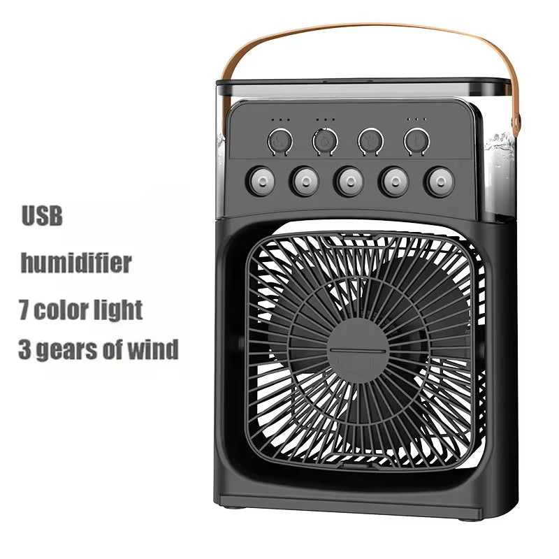 3 in 1 Fan Air Conditioner Household Small Air Cooler LED Night Light Portable Humidifier Air Adjustment Fan Office Home Fan New